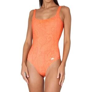 Etro Milano Paisley Orange One-Piece Swimsuit Size EU42 $570‎ MSRP New